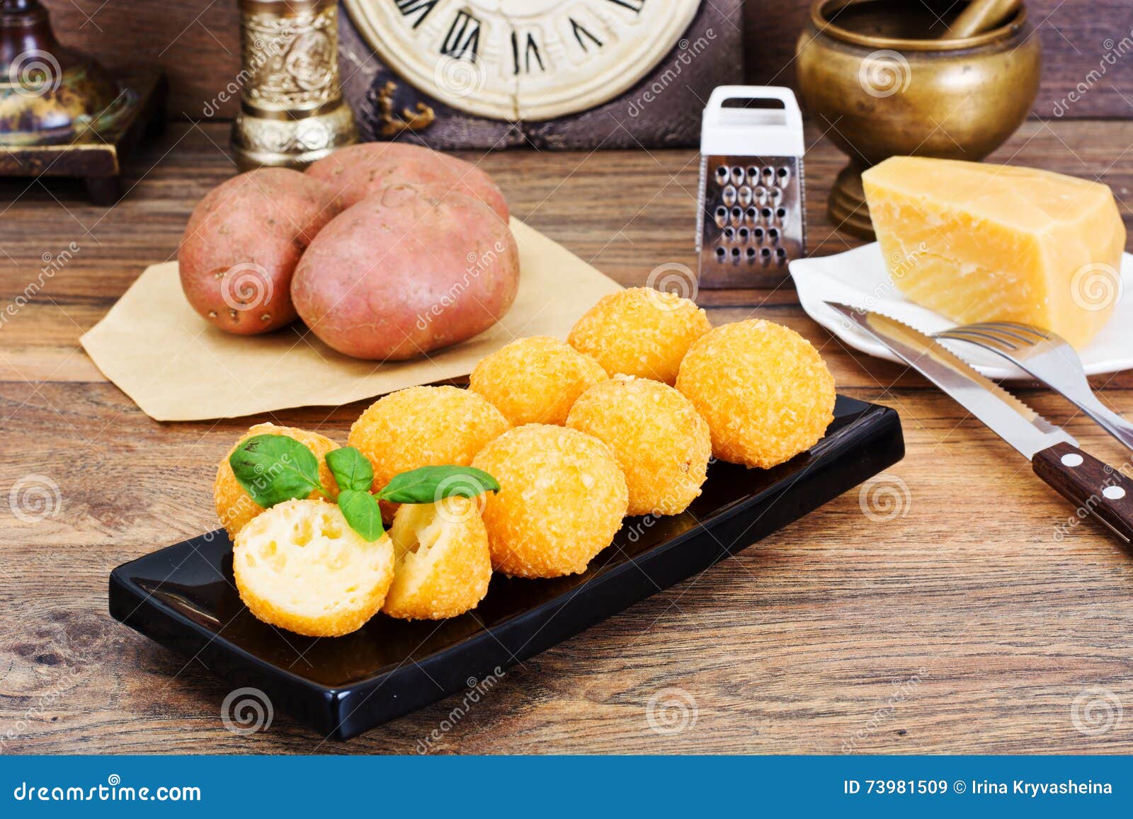 Deep Fried Potato, Cheese Balls Stock Image Image of potato, gourmet