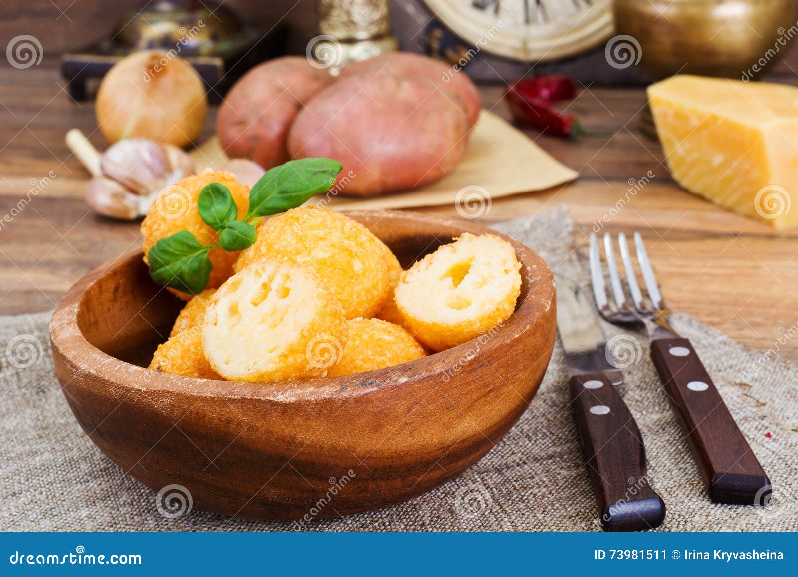 Deep Fried Potato, Cheese Balls Stock Image Image of white, closeup