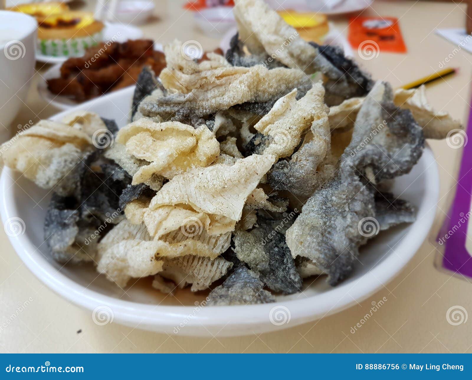 Deep Fried Salmon Fish Skin Stock Photo Image of dinner, fried 88886756