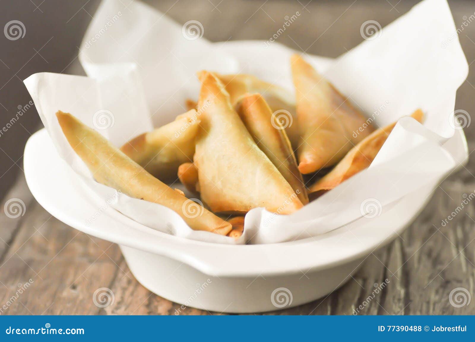 Deep Fried Samosa with Meat and Vegetable Stuffed Stock Photo Image