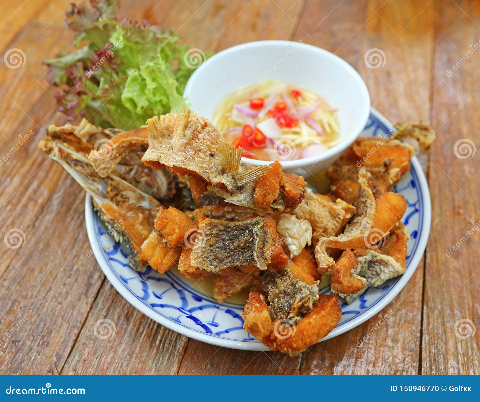 DeepFried Sea Bass with Fish Sauce Stock Photo Image of healthy