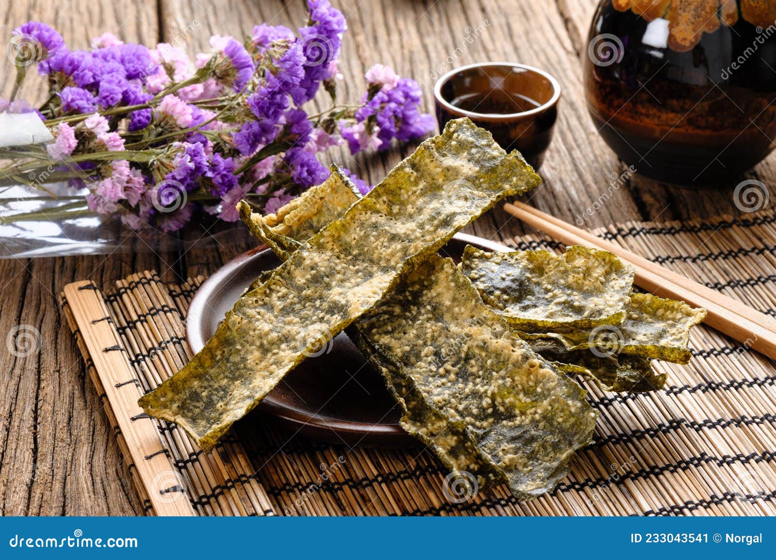 Deep fried seaweed stock image. Image of product, appetizer 233043541