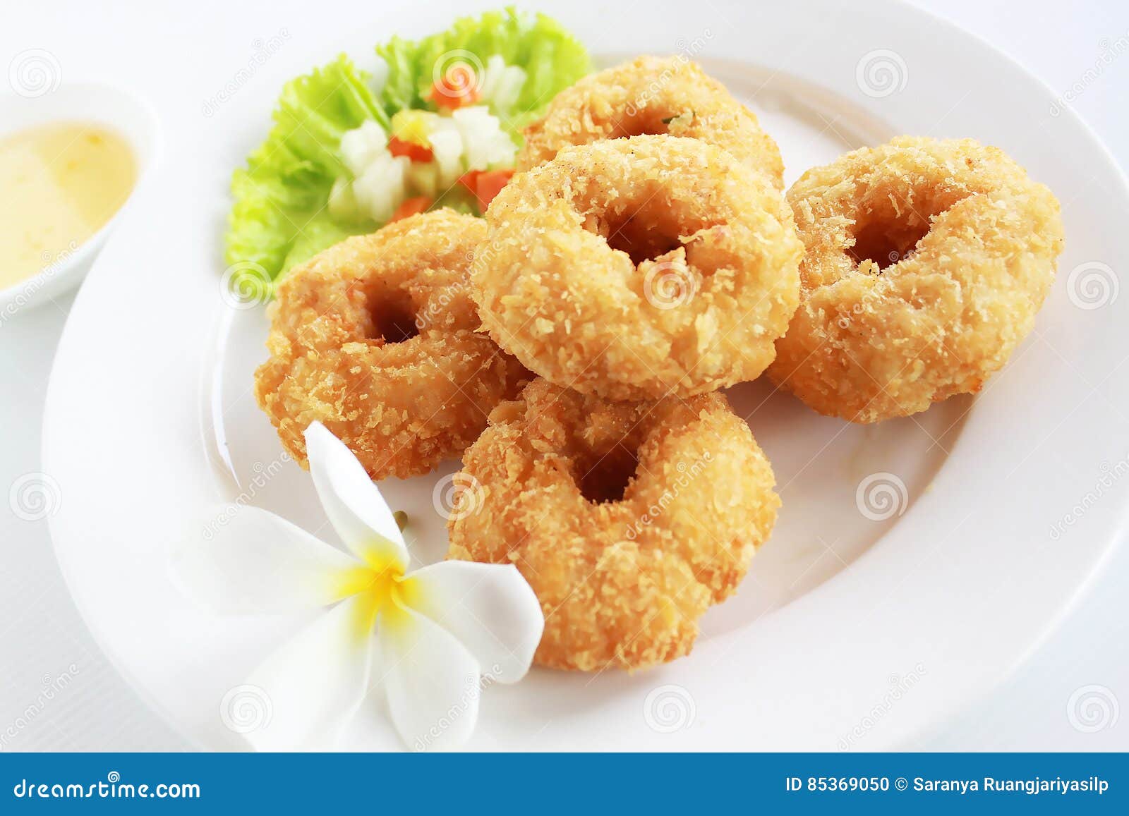 Deep Fried Shrimp Cake. stock photo. Image of grass, shrimp - 85369050
