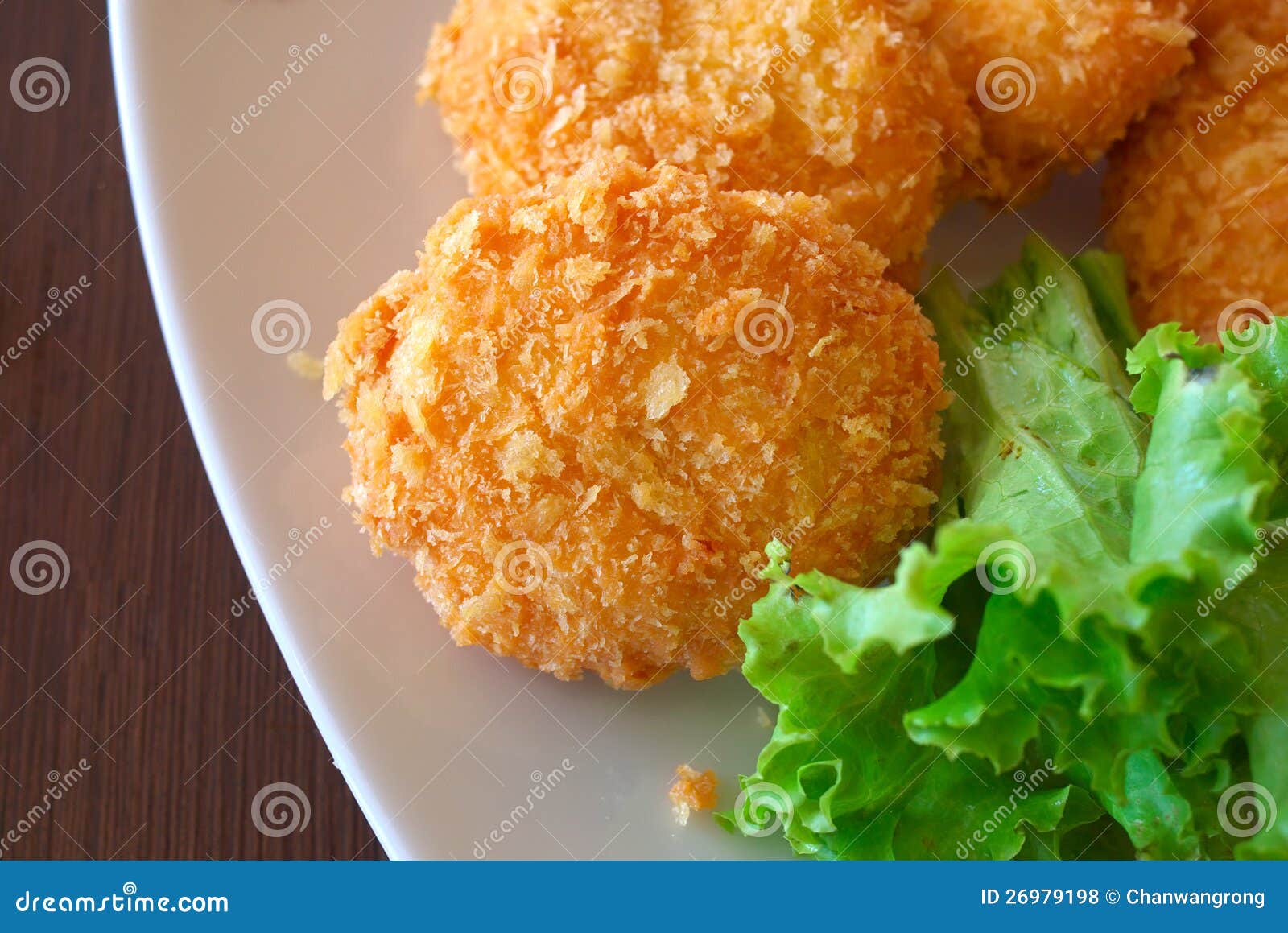 Deepfried shrimp cakes stock photo. Image of dinner 26979198