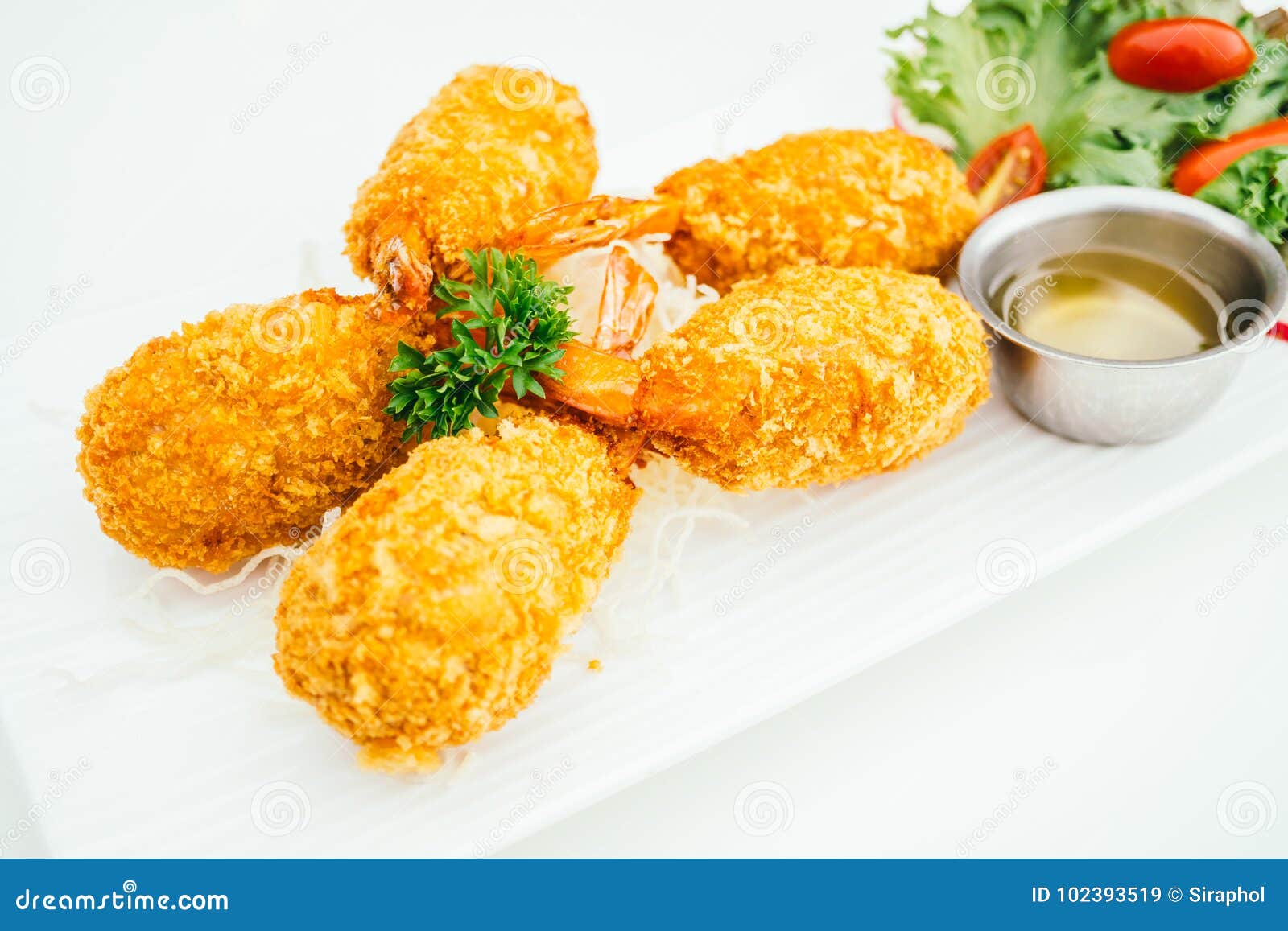 Deep Fried Shrimp Or Prawn Cake Stock Image Image of