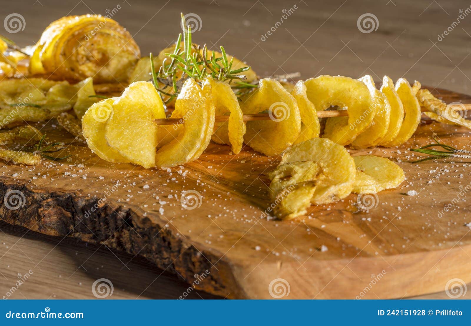 Deepfried Spiralsliced Potatoes Stock Photo Image of detail, fried