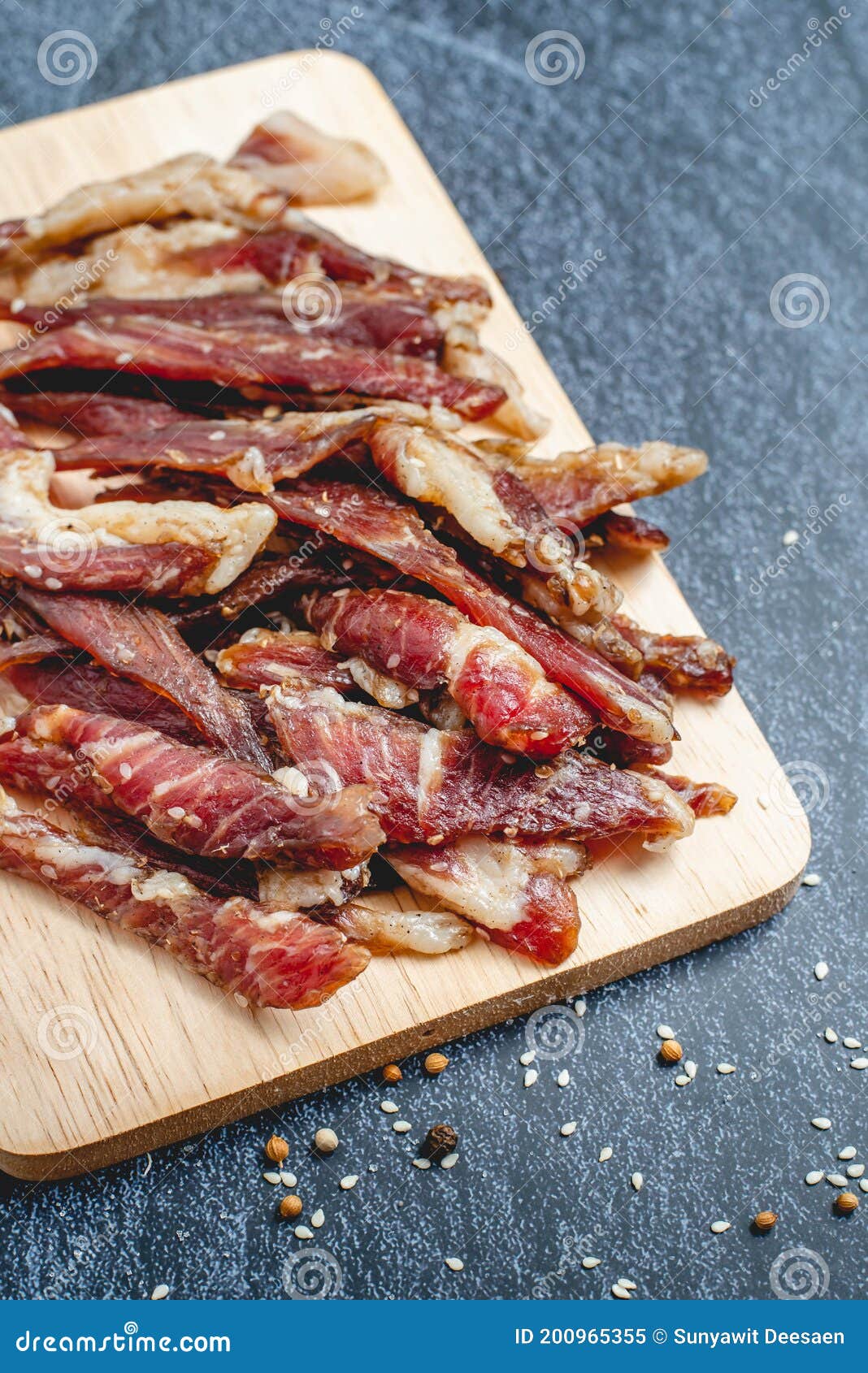 Deep Fried Sundried Pork Moo Dad Deaw, Thai Food Stock Image Image