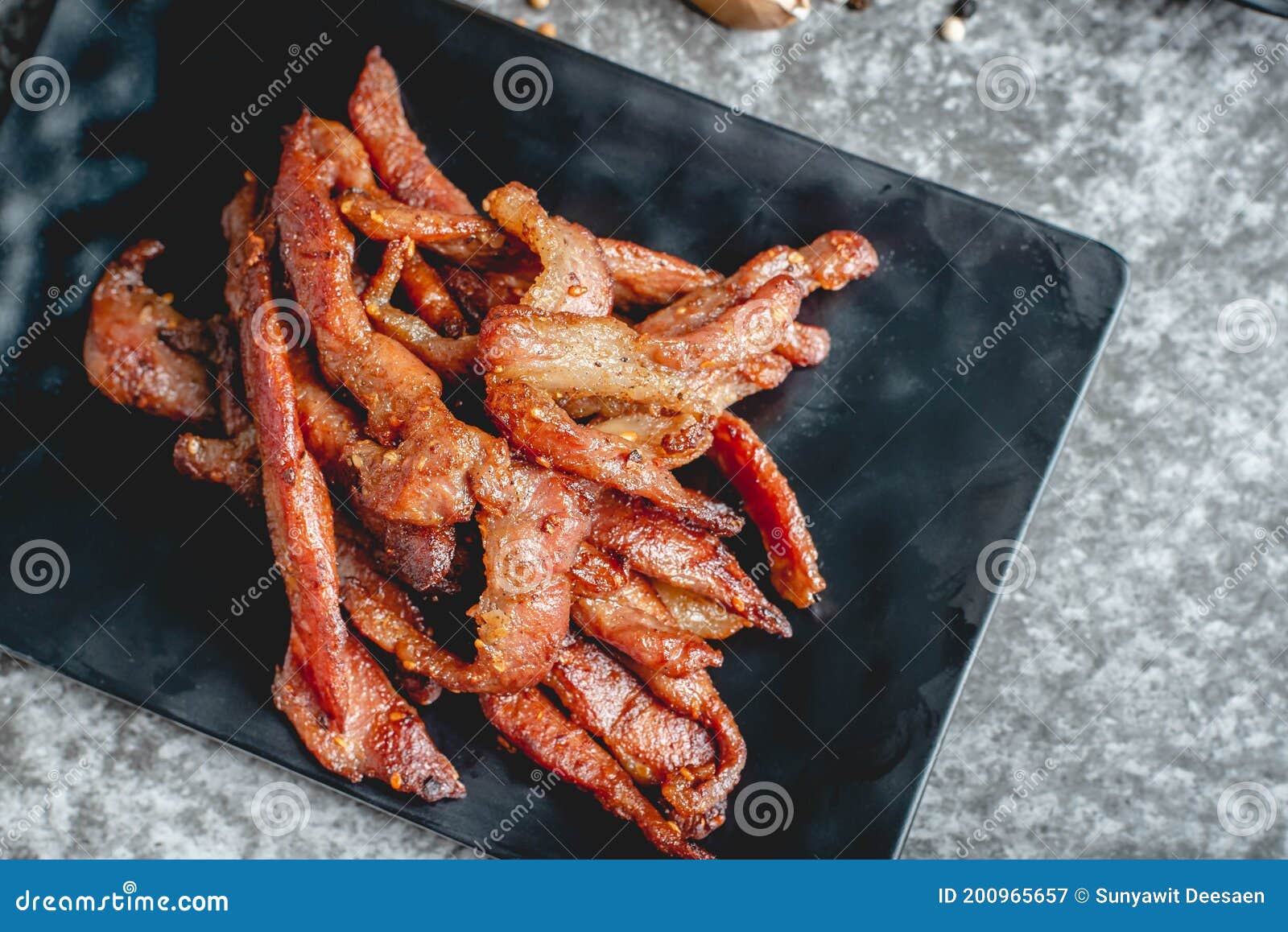 Deep Fried Sundried Pork (Moo Dad Deaw), Thai Food Stock Image Image