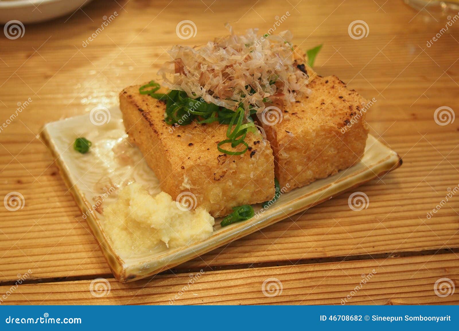 Deep fried tofu stock photo. Image of cuisine, meal, bean 46708682