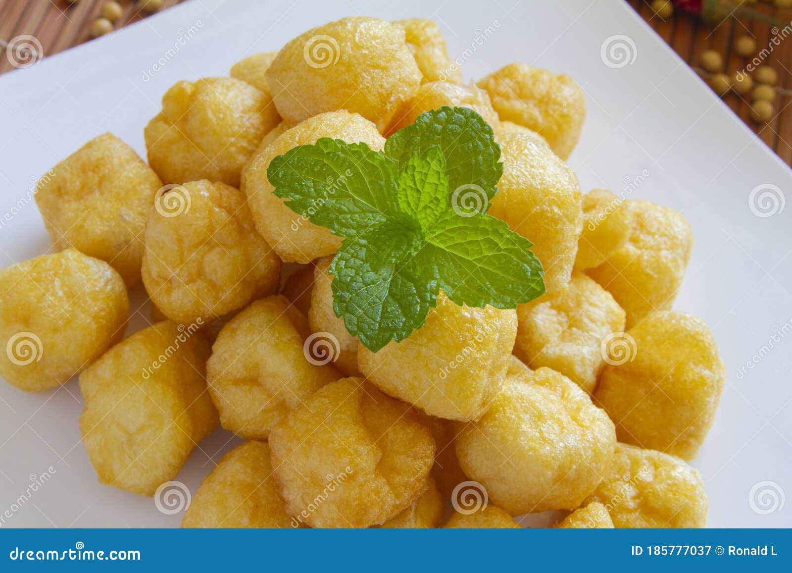 Deep-fried Tofu Puffs, Tofu Cubes Close Up Stock Image - Image of