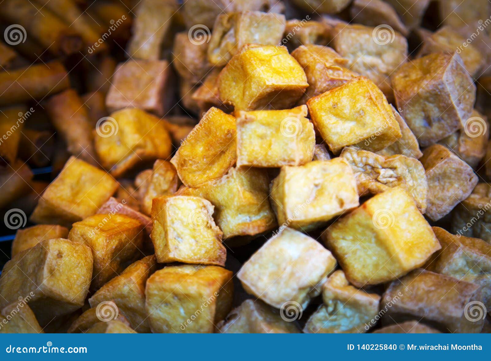 Deep fried tofu.thai food stock photo. Image of deep 140225840