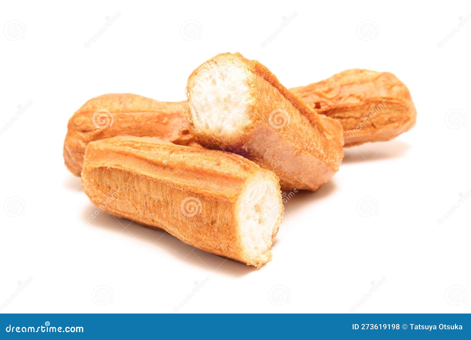 Deepfried,wheat Gluten Isolated on a White Background Stock Photo