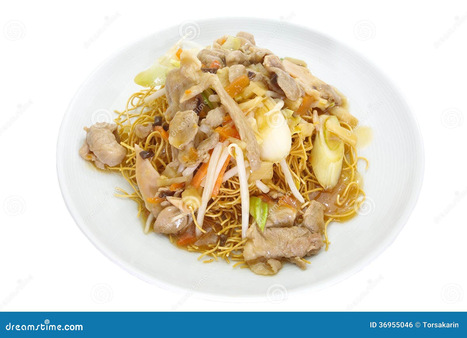 Deep fried yellow noodles stock photo. Image of carrot 36955046