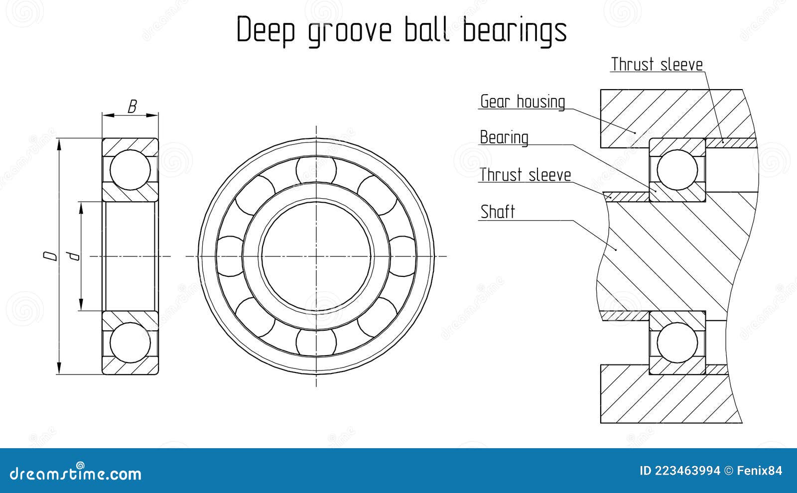 Deepgroove ball bearing details a Sketch b Cross section   Download Scientific Diagram