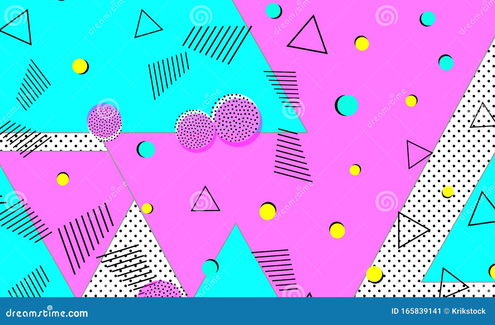 Deep Pink Dot Wallpaper. Baby Blue Geometric Stock Vector - Illustration of  color, cartoon: 165839141
