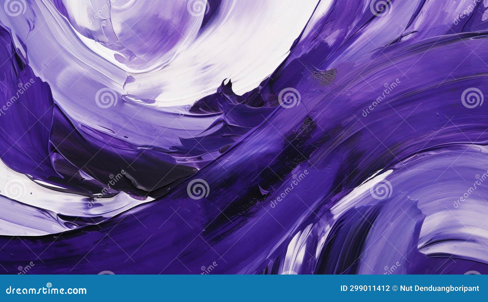 Deep Purple and Silver Abstract Brush Strokes Expressive Art Stock
