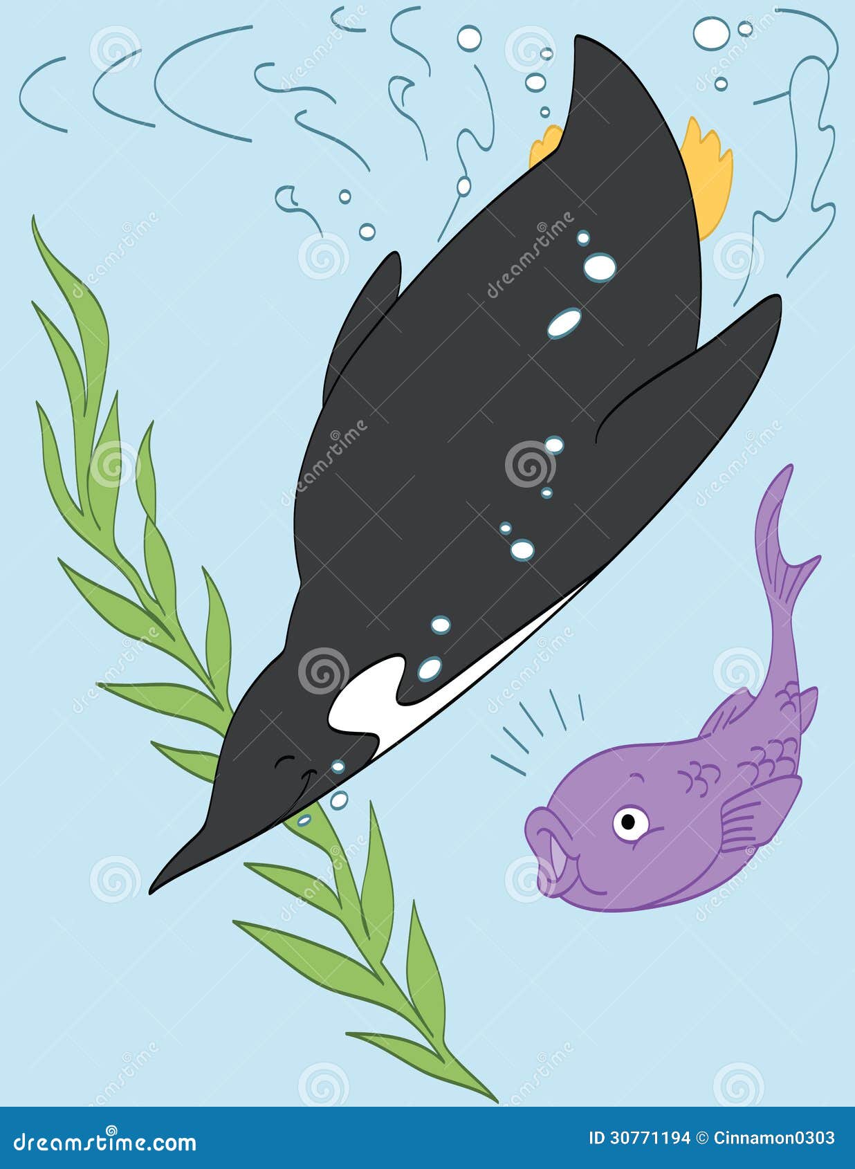 Deep Sea Diving stock vector. Illustration of penguin 30771194