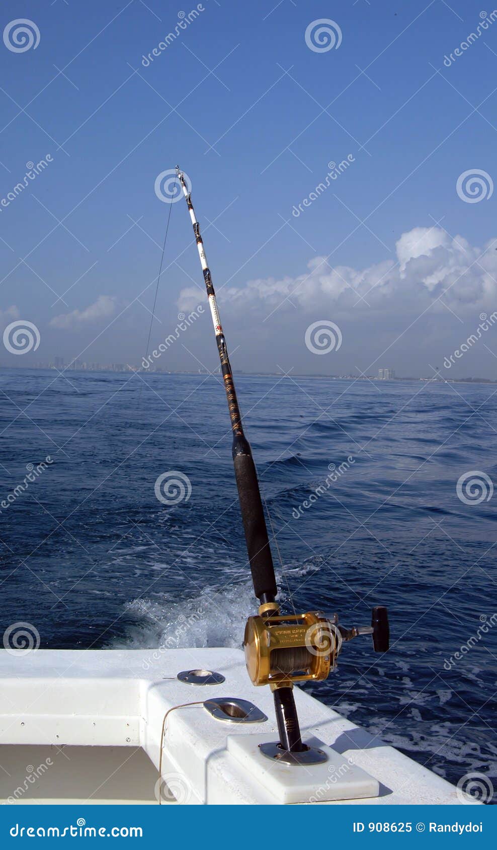 deep sea fishing rod and reel royalty free stock photo