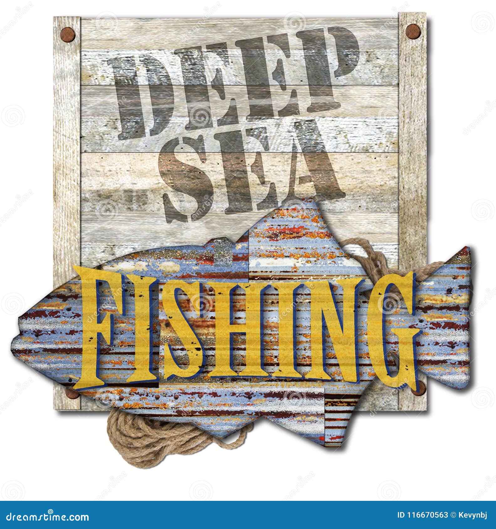 Vintage Fishing Metal Sign Stock Illustrations – 621 Vintage