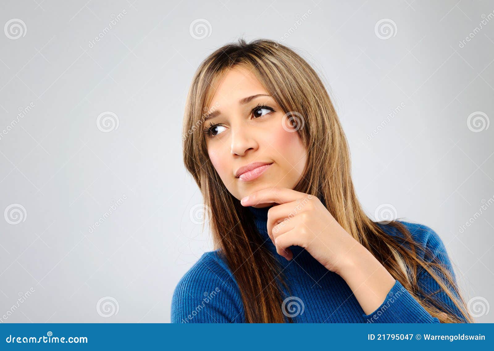 Deep in thought stock image. Image of attractive, female 21795047
