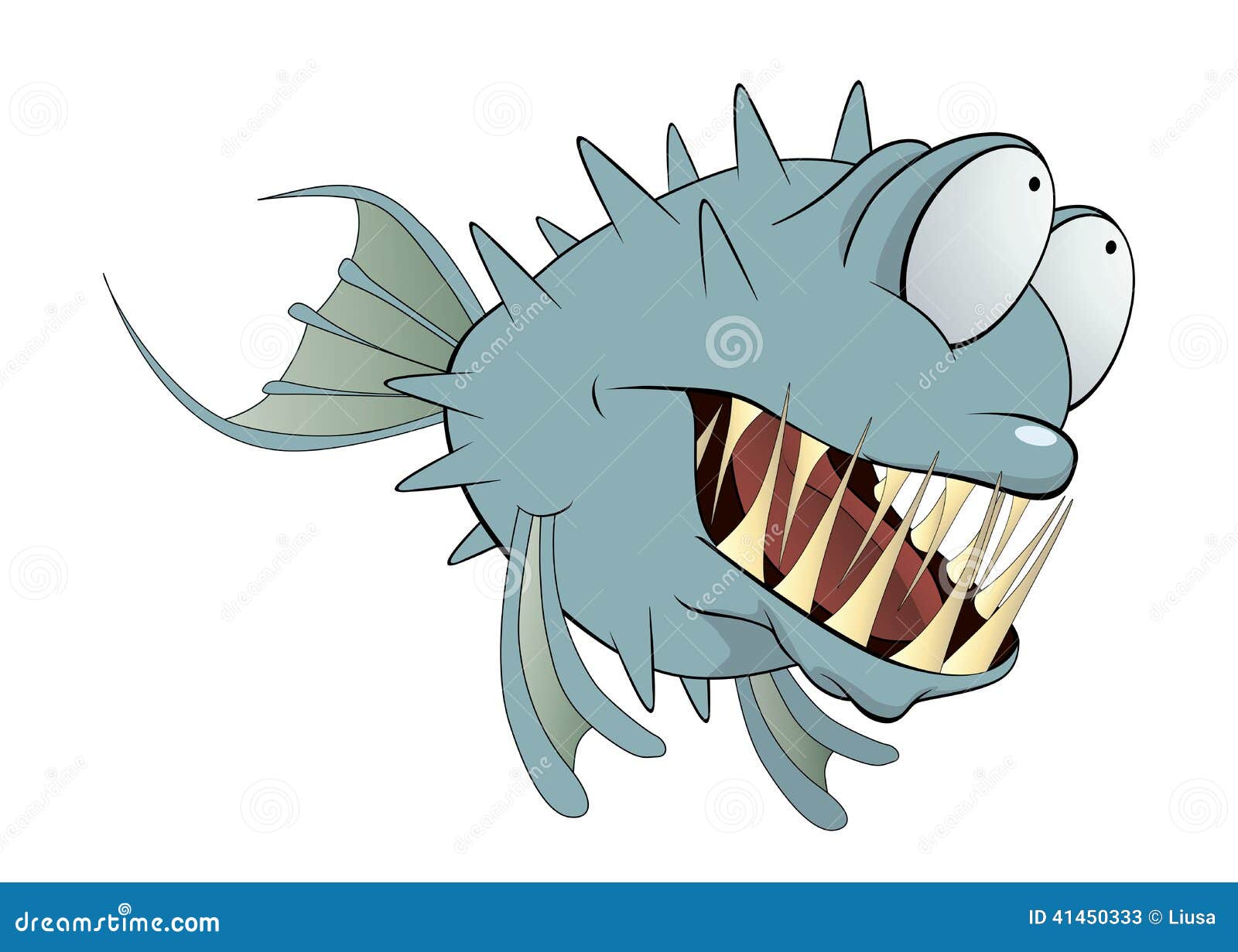 Deep-water Fish. Balloonfish. Cartoon Stock Vector - Illustration of  nature, balloon: 41450333