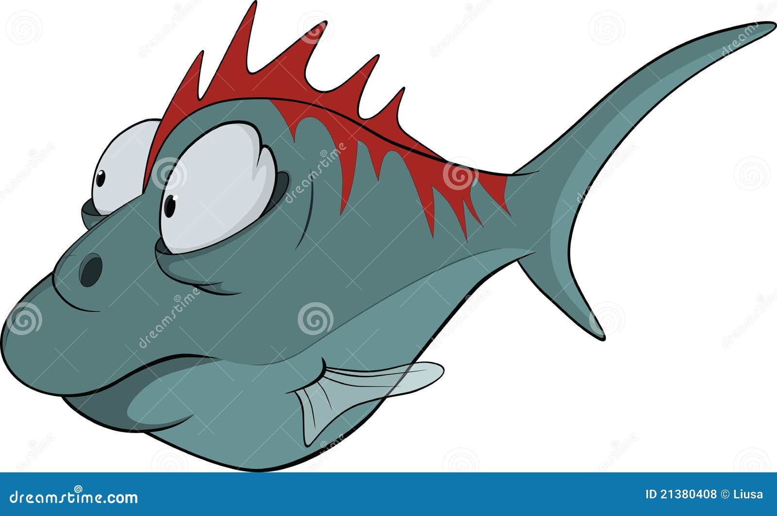 Deep-water fish. Cartoon stock vector. Illustration of tail - 21380408