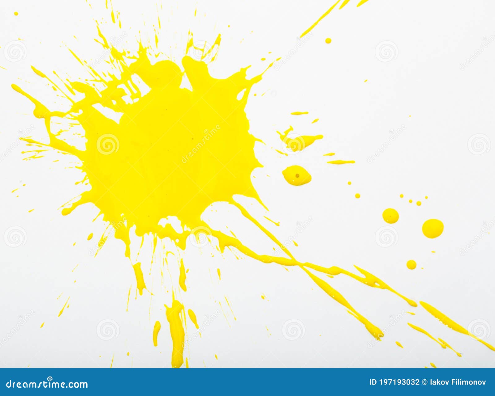 Deep yellow paint spot stock photo. Image of splatter 197193032