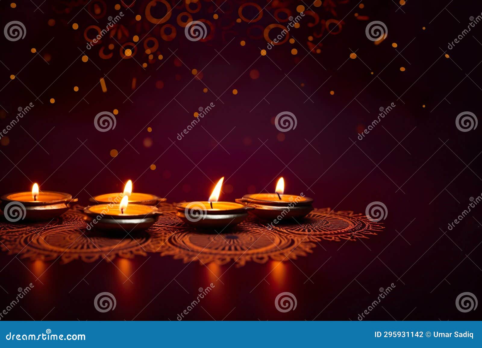 Deepavali Diya Lamp Background with Empty Space for Text Stock ...