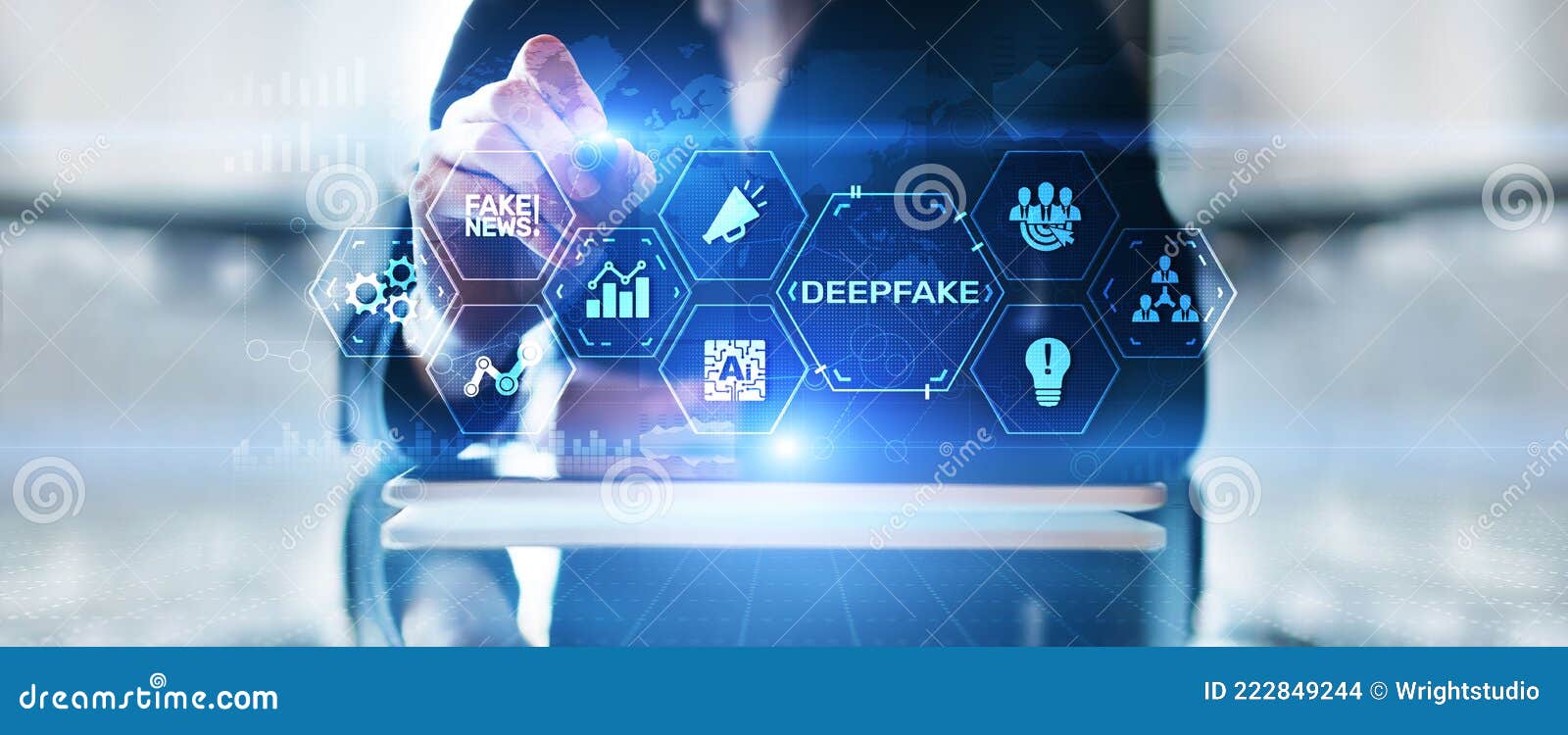 deepfake deep learning fake news generator modern internet technology concept