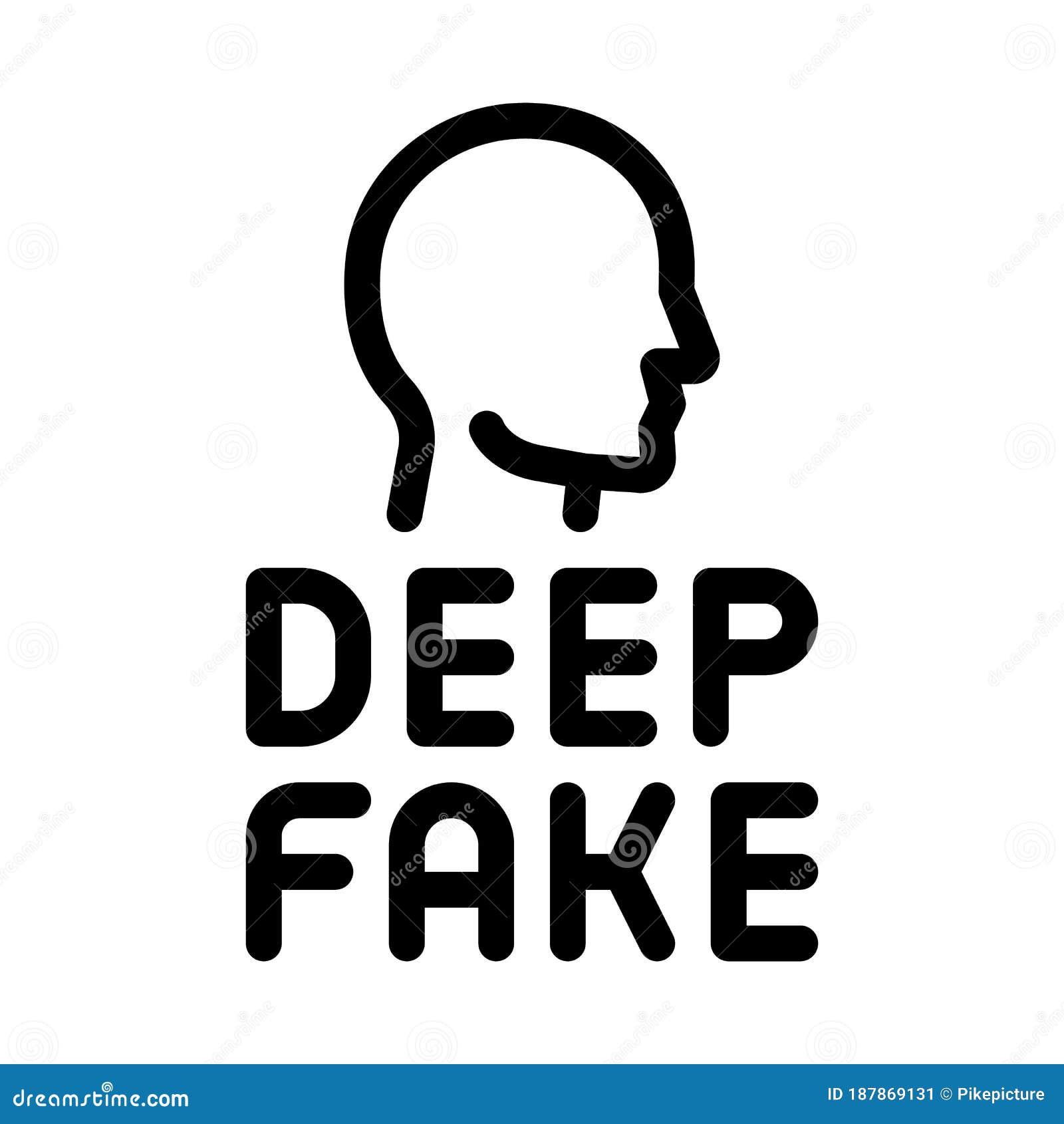 deepfake human face icon  outline 