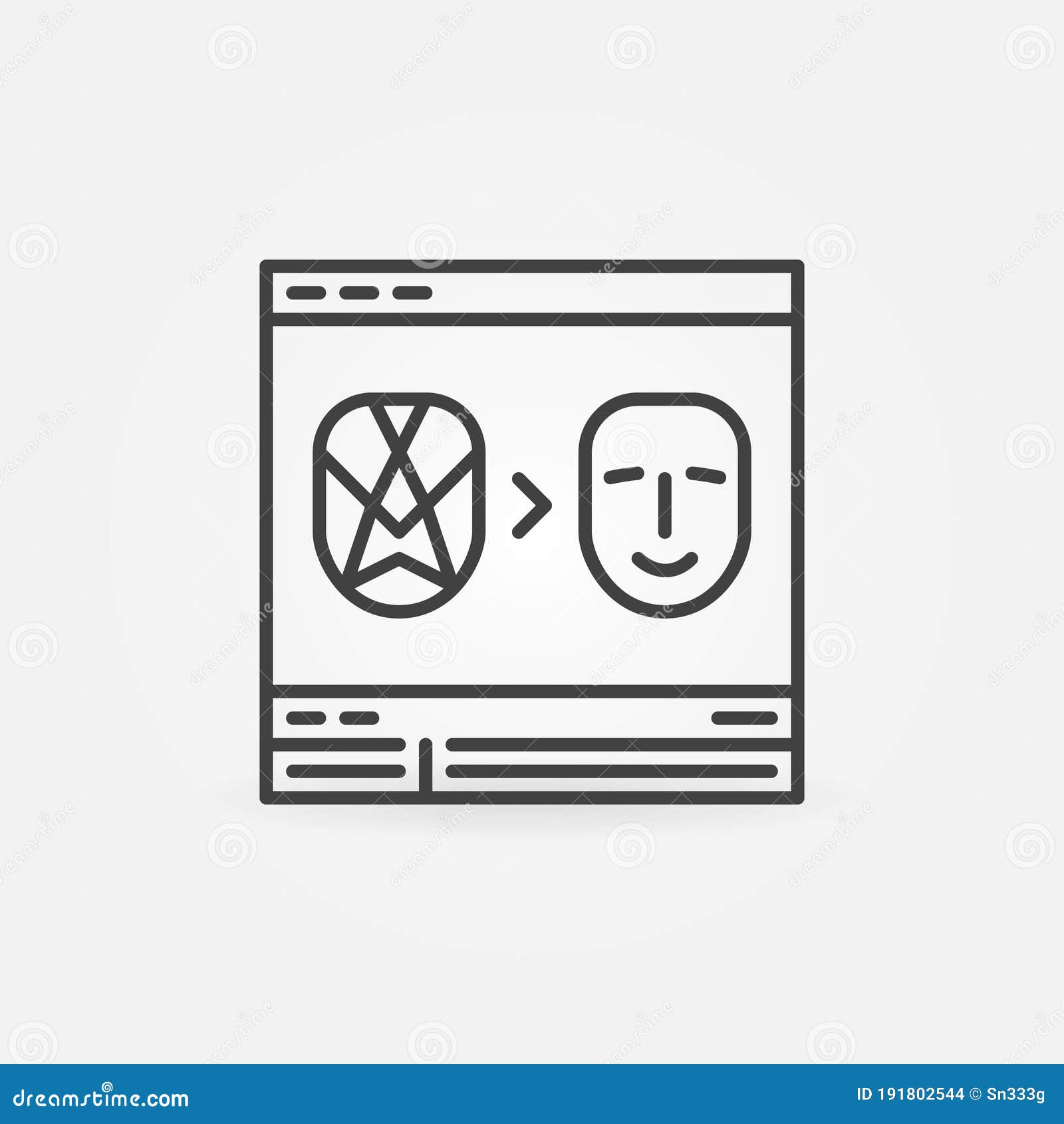 deepfake online video  concept outline icon