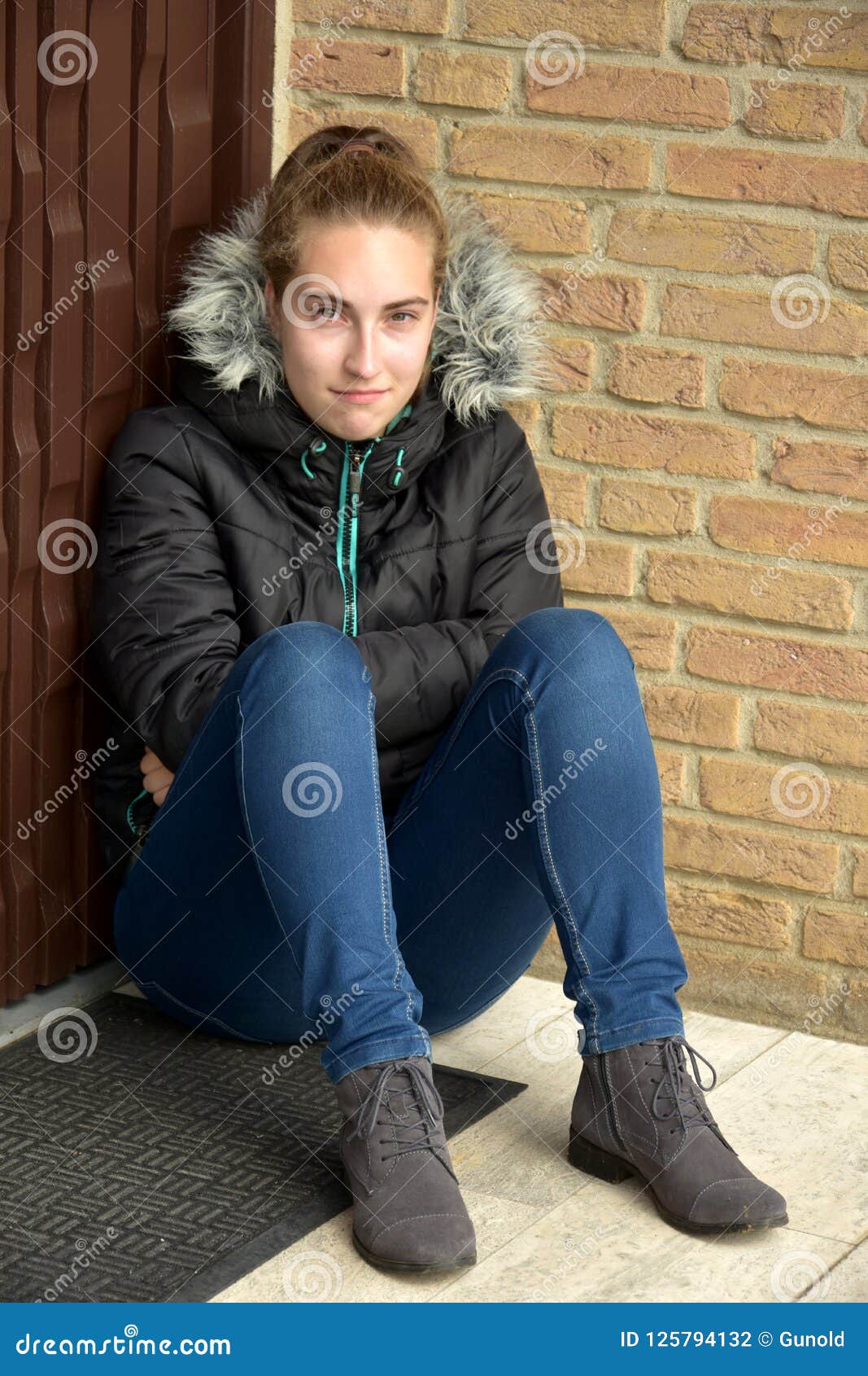 Deeply Offended Teenager Pouts To Herself Stock Photo - Image of bugged ...