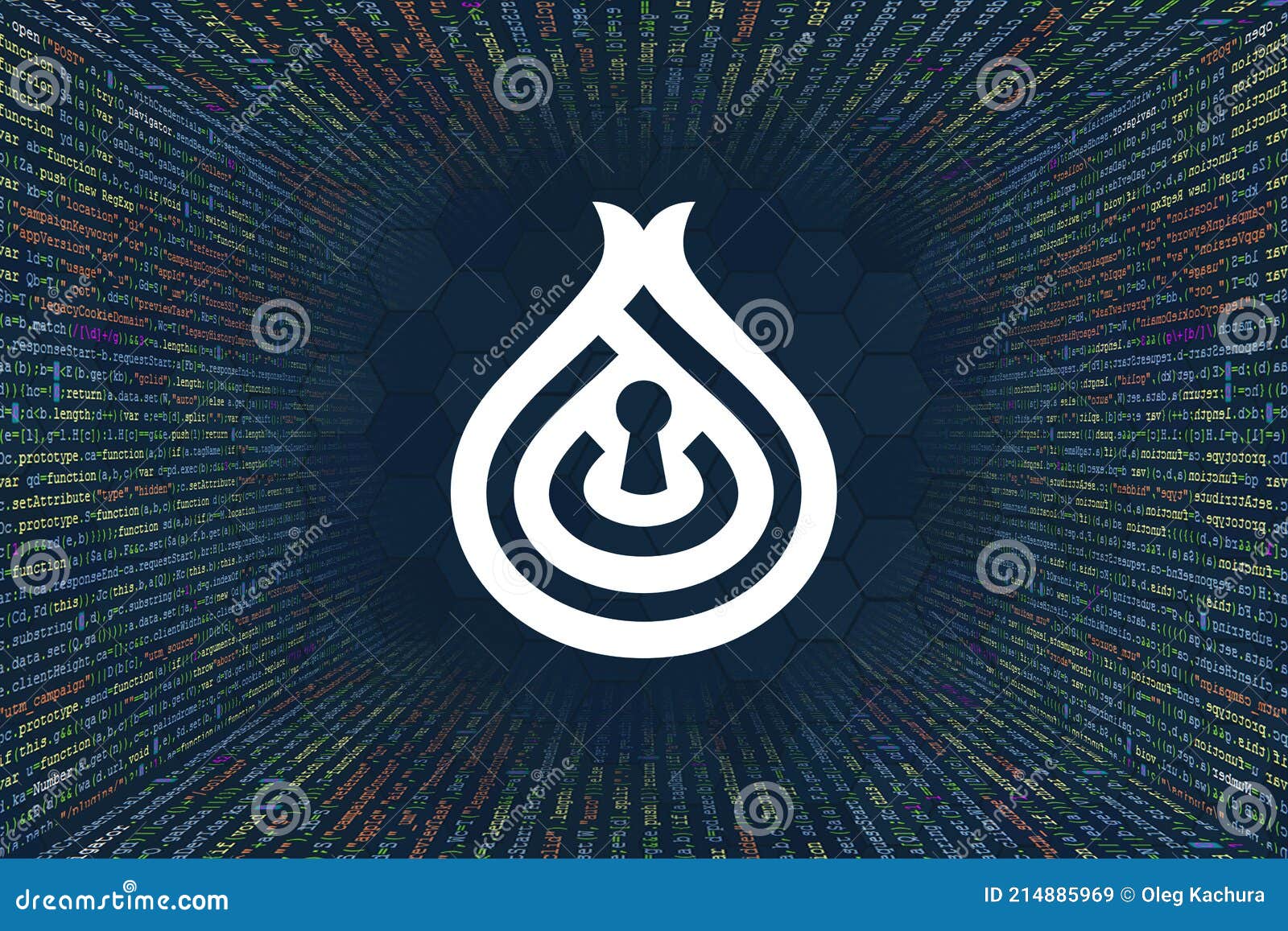 DeepOnion, ONION Cryptocurrency Symbol. a Tunnel from a Computer