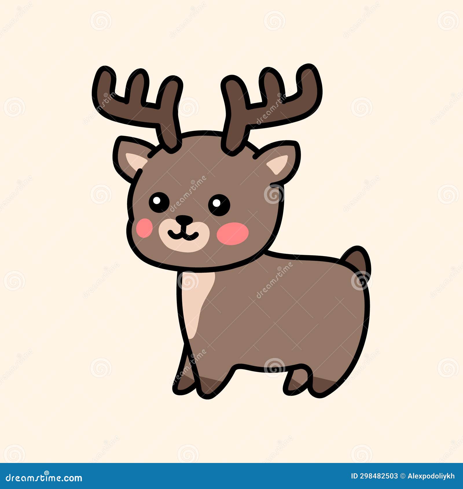 Deer Color Element. Hand Drawn Animals Stock Vector Illustration of