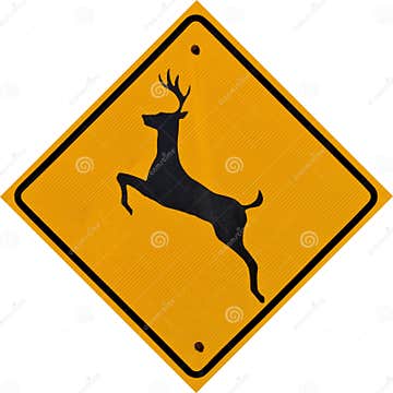 Deer Crossing Sign Stock Image Image Of Trafficsign 26935435