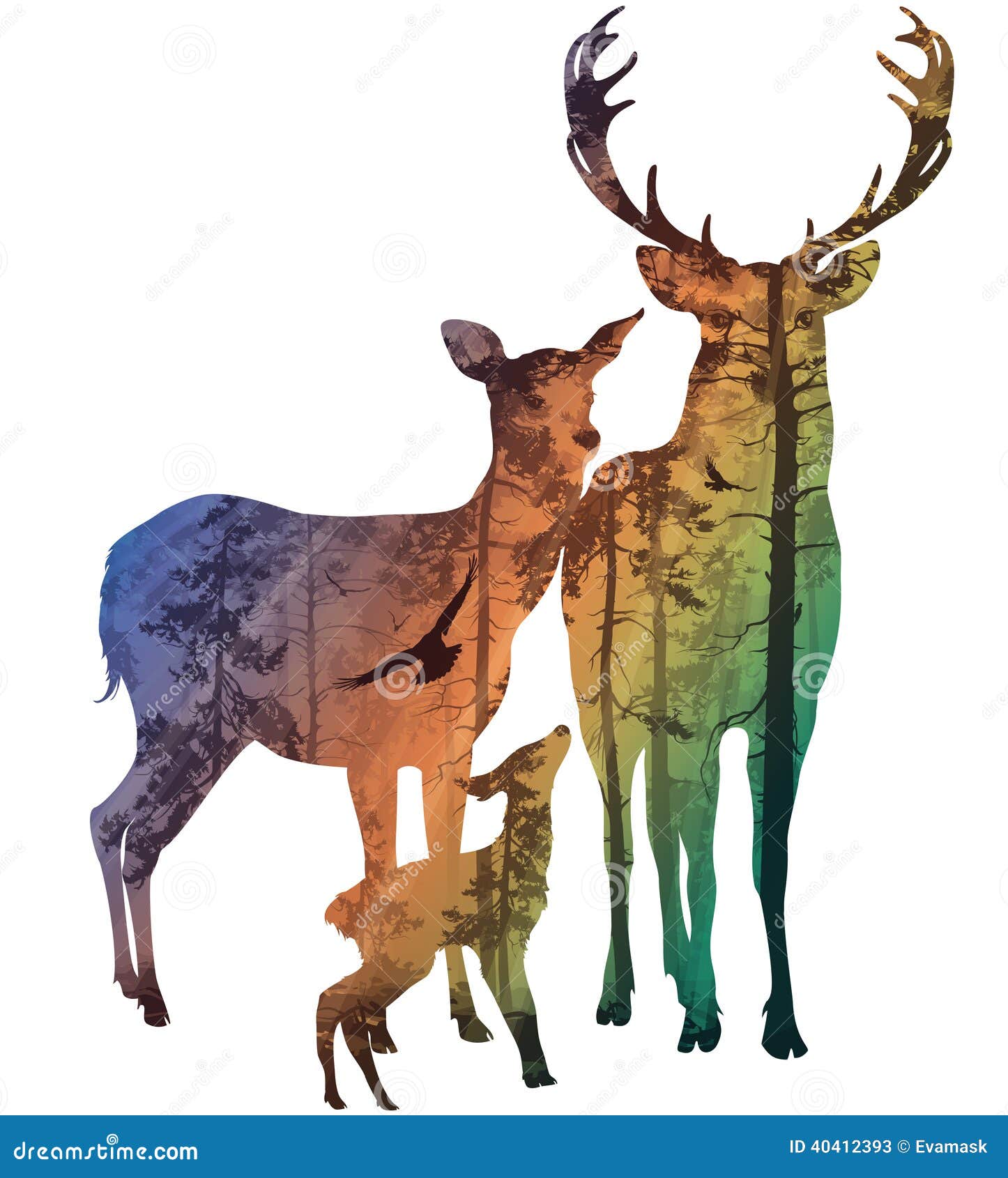 Download Deer Family Stock Vector - Image: 40412393