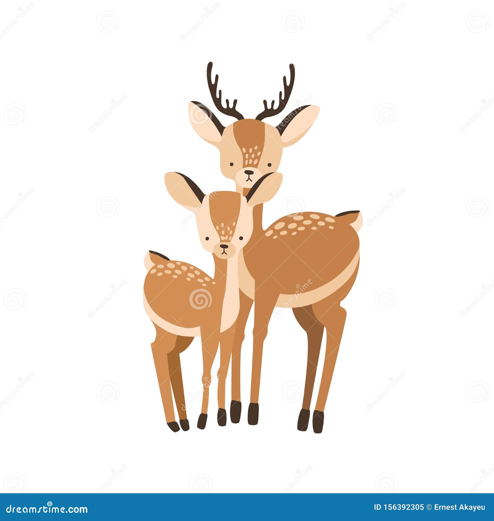 Deer with Fawn Isolated on White Background. Family of Wild Forest Herbivorous Animals Stock Vector - Illustration of decorative, cute: 156392305 Deer with Fawn Isolated on White Background. Family of Wild Forest Herbivorous Animals Stock Vector - Illustration of decorative, cute: 156392305