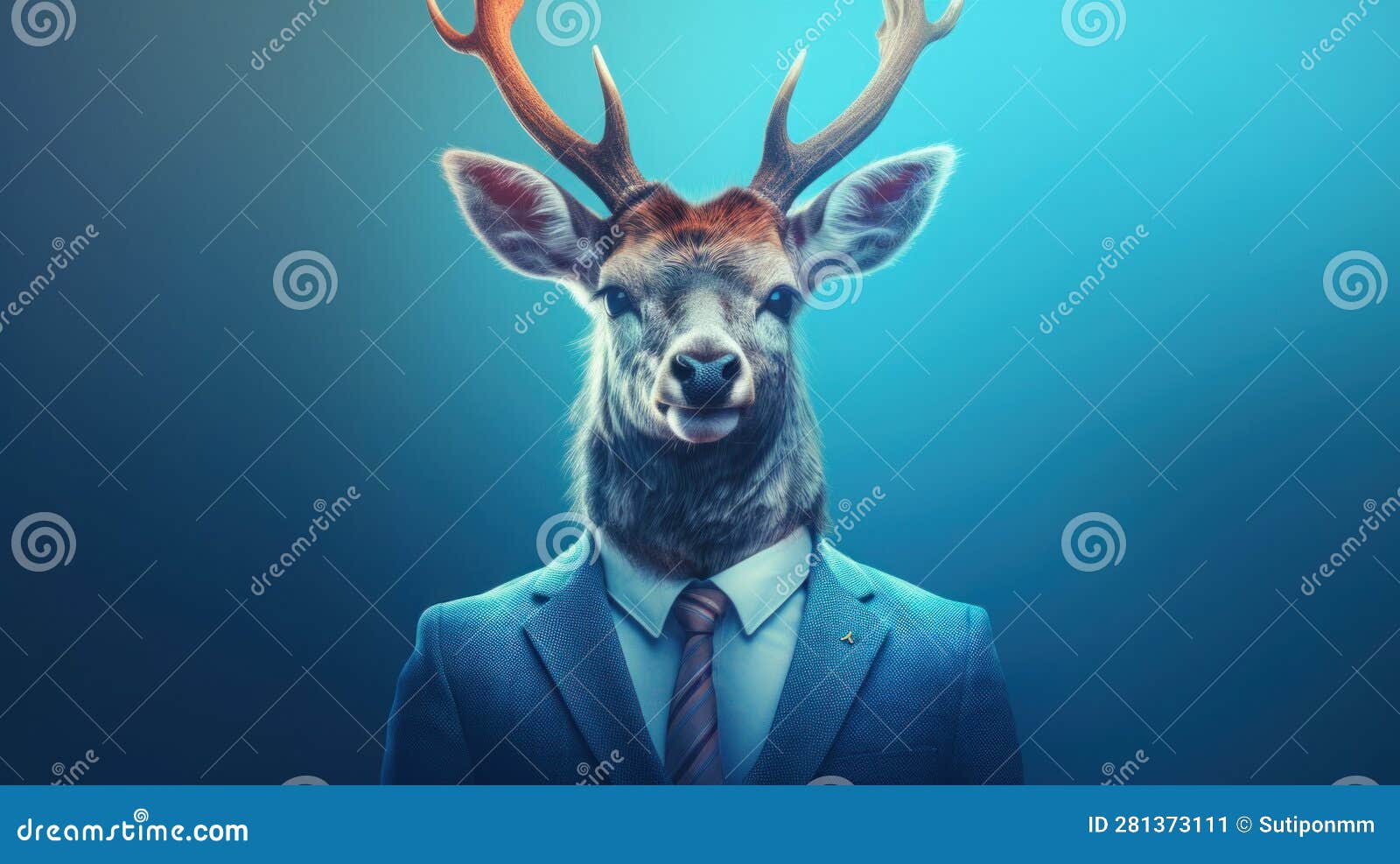 Deer in the Forest Wearing a Business Suit Stock Illustration ...