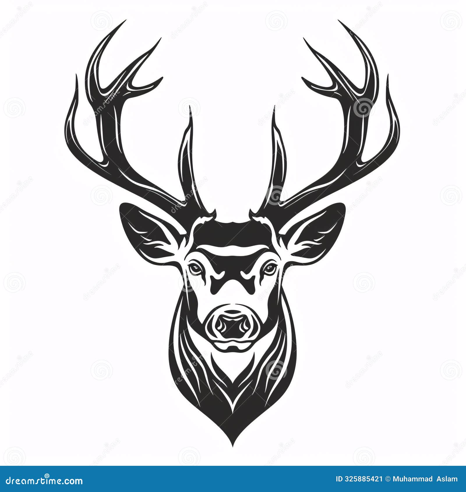 deer head   on gray background. deer animal icon  .