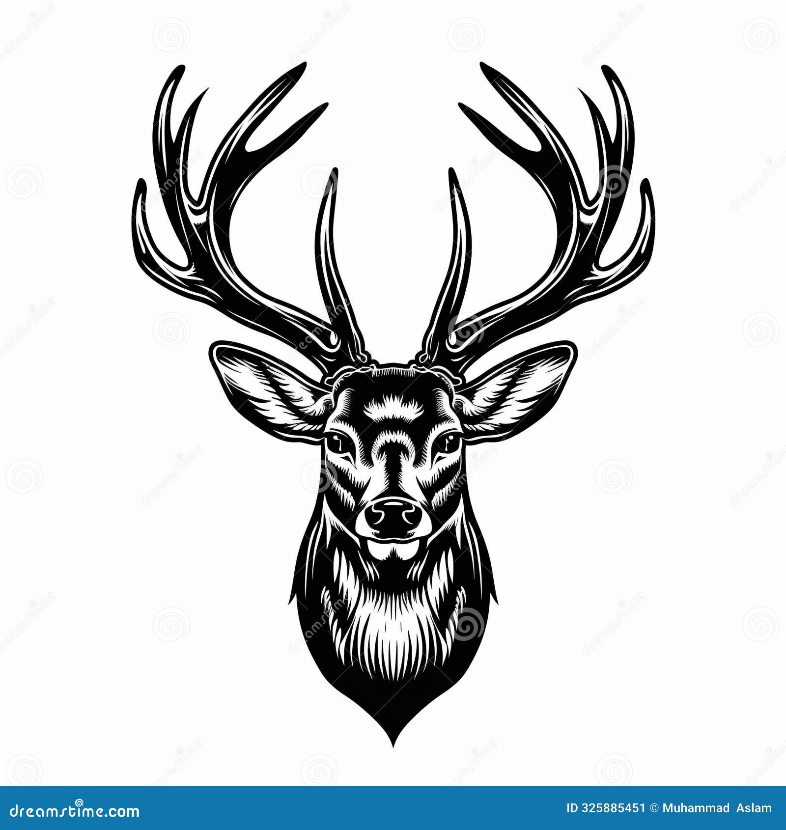 deer head   on gray background. deer animal icon  .