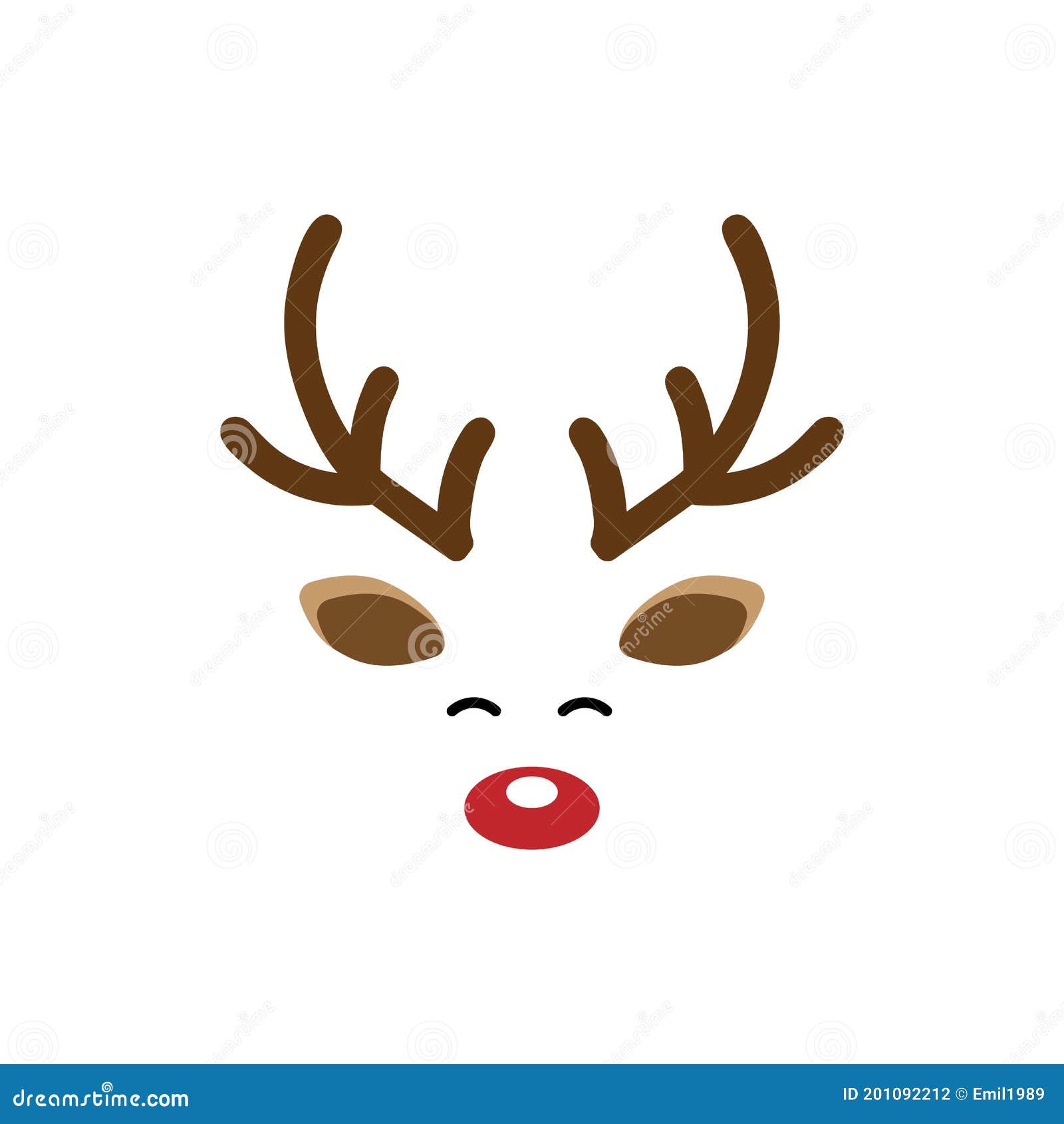 Deer Head Face Icon Isolated on White Background Stock Vector ...