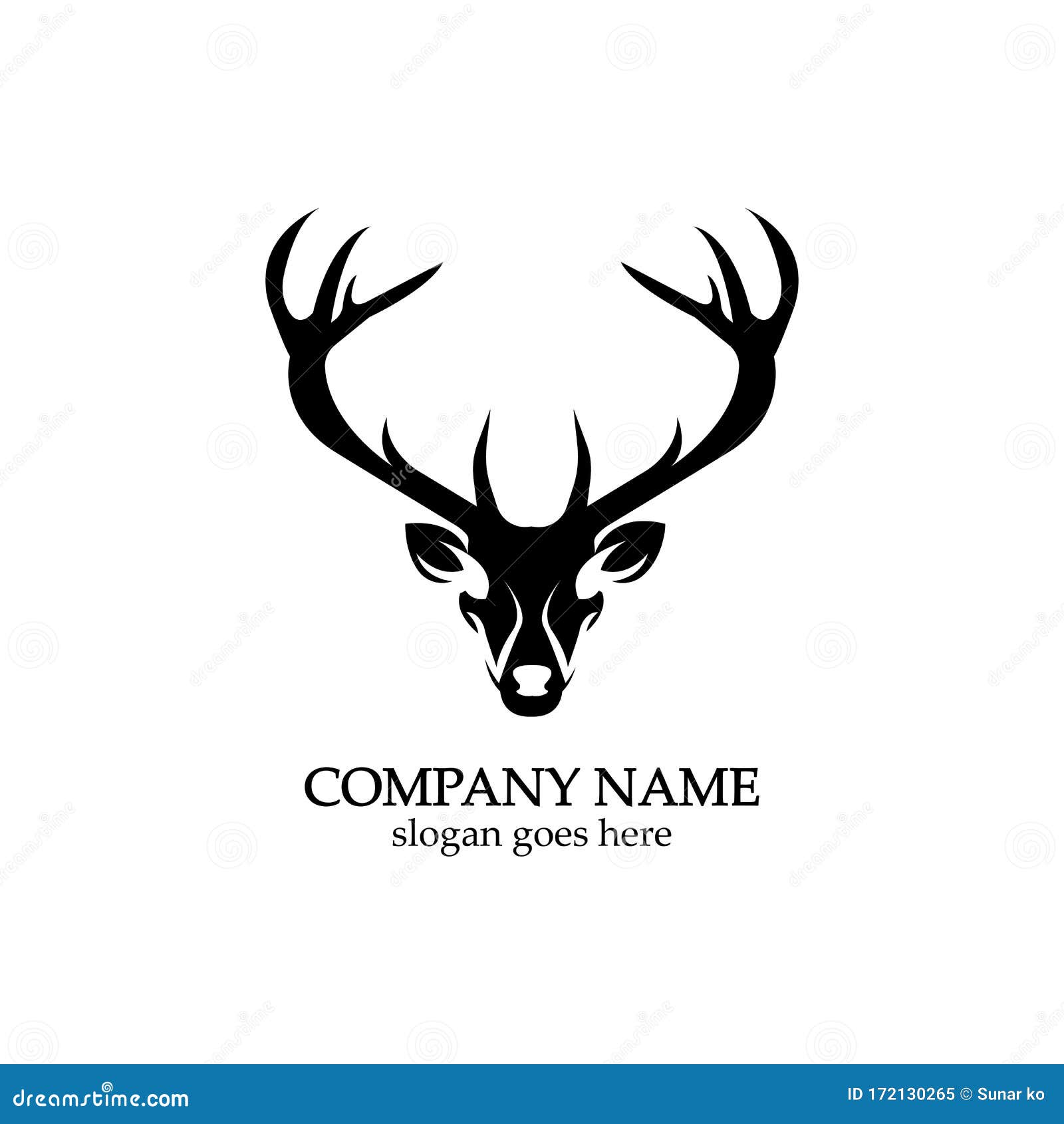 Deer Head Logo Template Vector Icon Illustration Design Stock Vector Illustration Of Wild Isolated 172130265