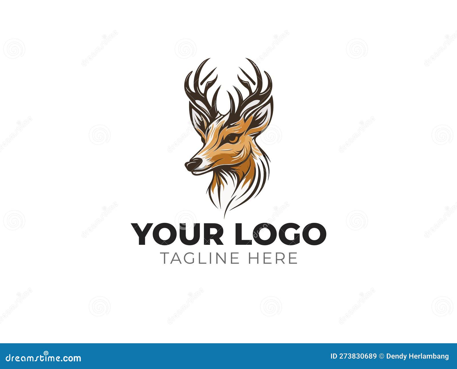 Deer Head Logo Vector for Elegant Branding Stock Vector Illustration
