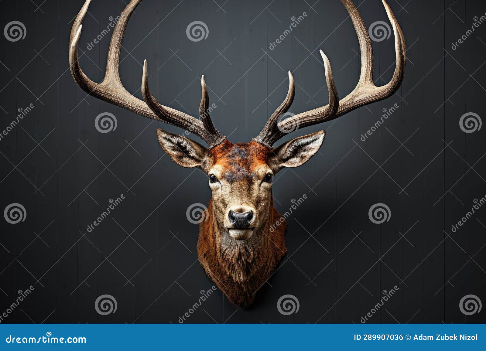 A Deer Head Mounted on a Wall Stock Illustration Illustration of