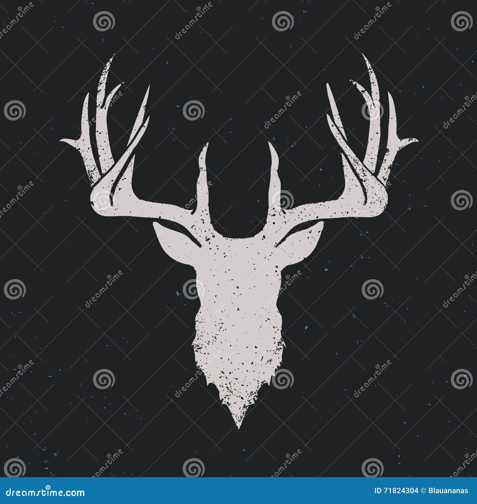 deer head silhouette invert