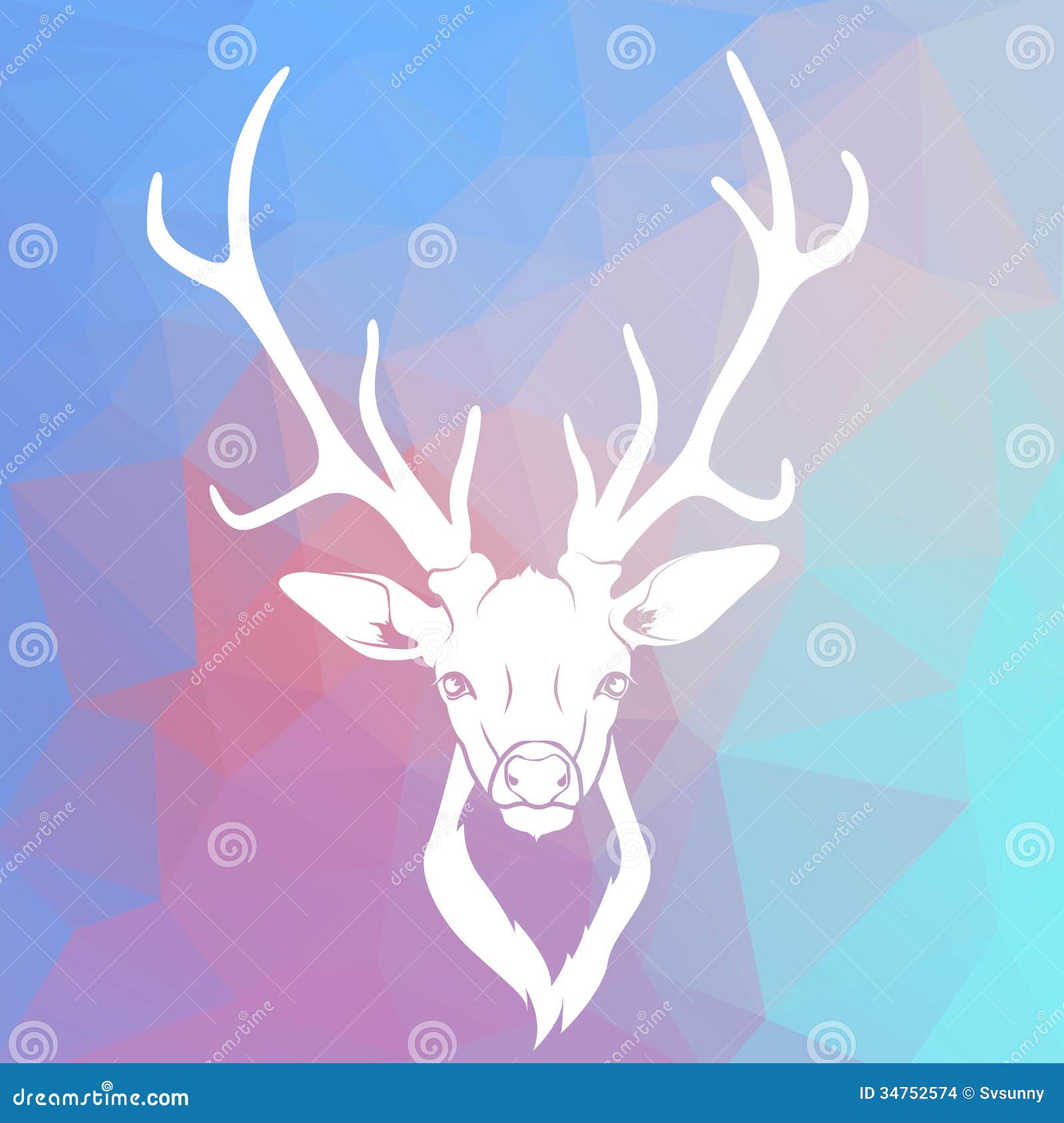 Deer Head on Triangle Background Stock Illustration Illustration of