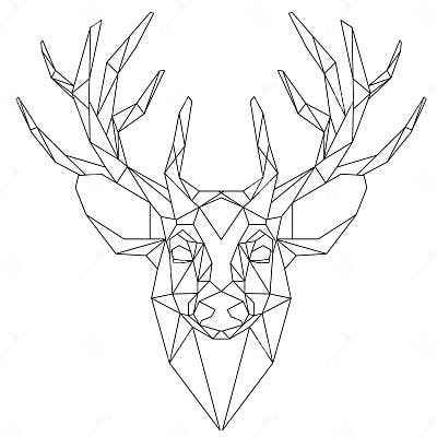 Deer head triangular icon stock vector. Illustration of antler - 64730576