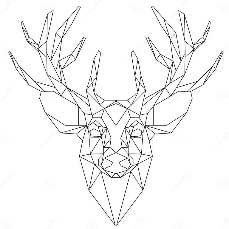 Deer head triangular icon stock vector. Illustration of antler - 64730576