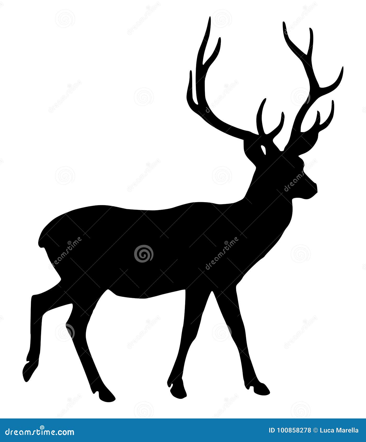 Antler silhouette deer Royalty Free Vector Image