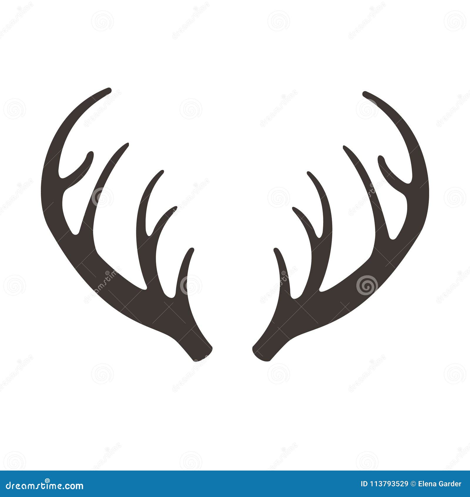 Download Deer Horns Vector Illusrtation. Antlers Vector Silhouette ...